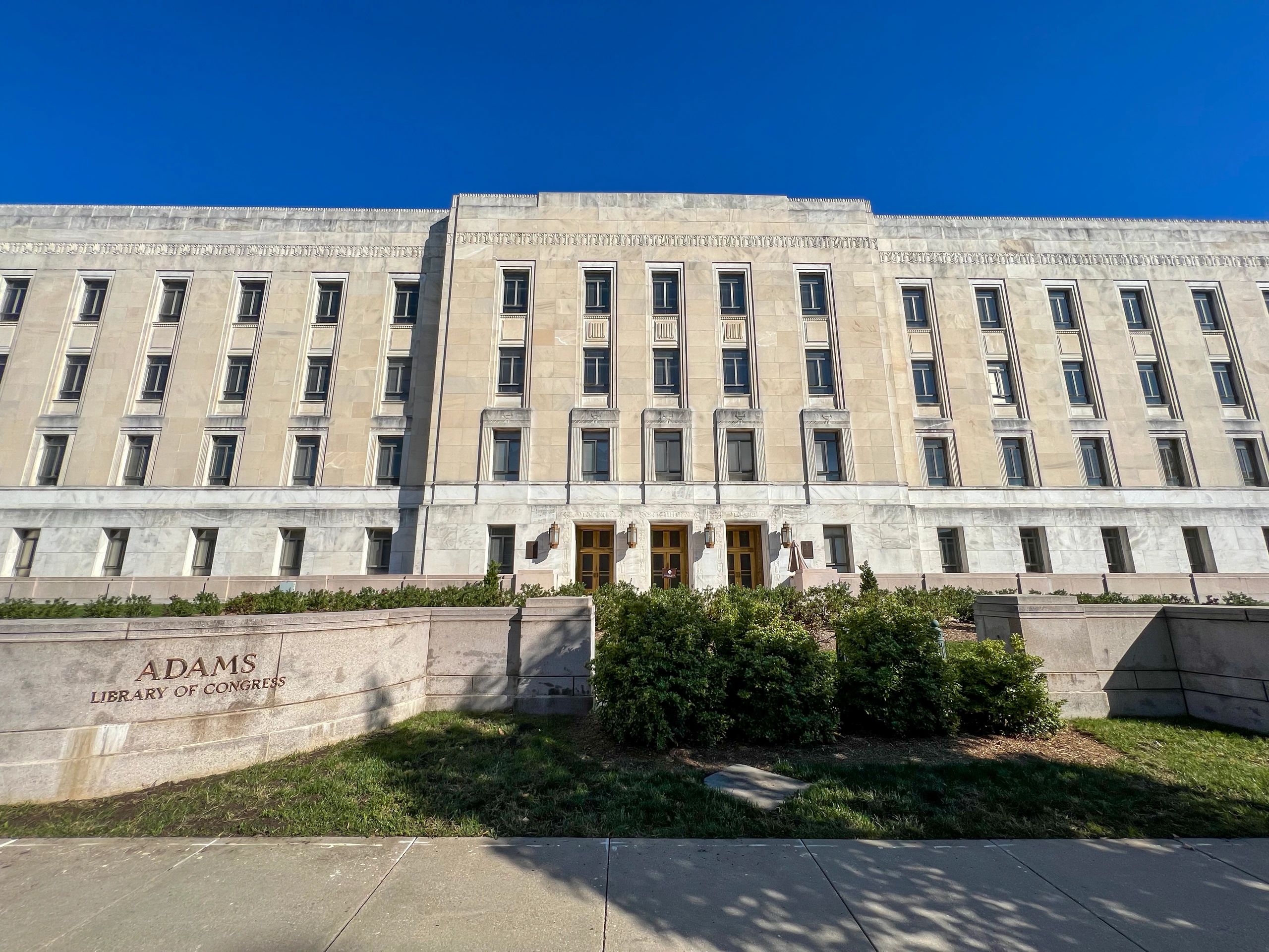 Exterior view of the Library of Congress John Adams Building