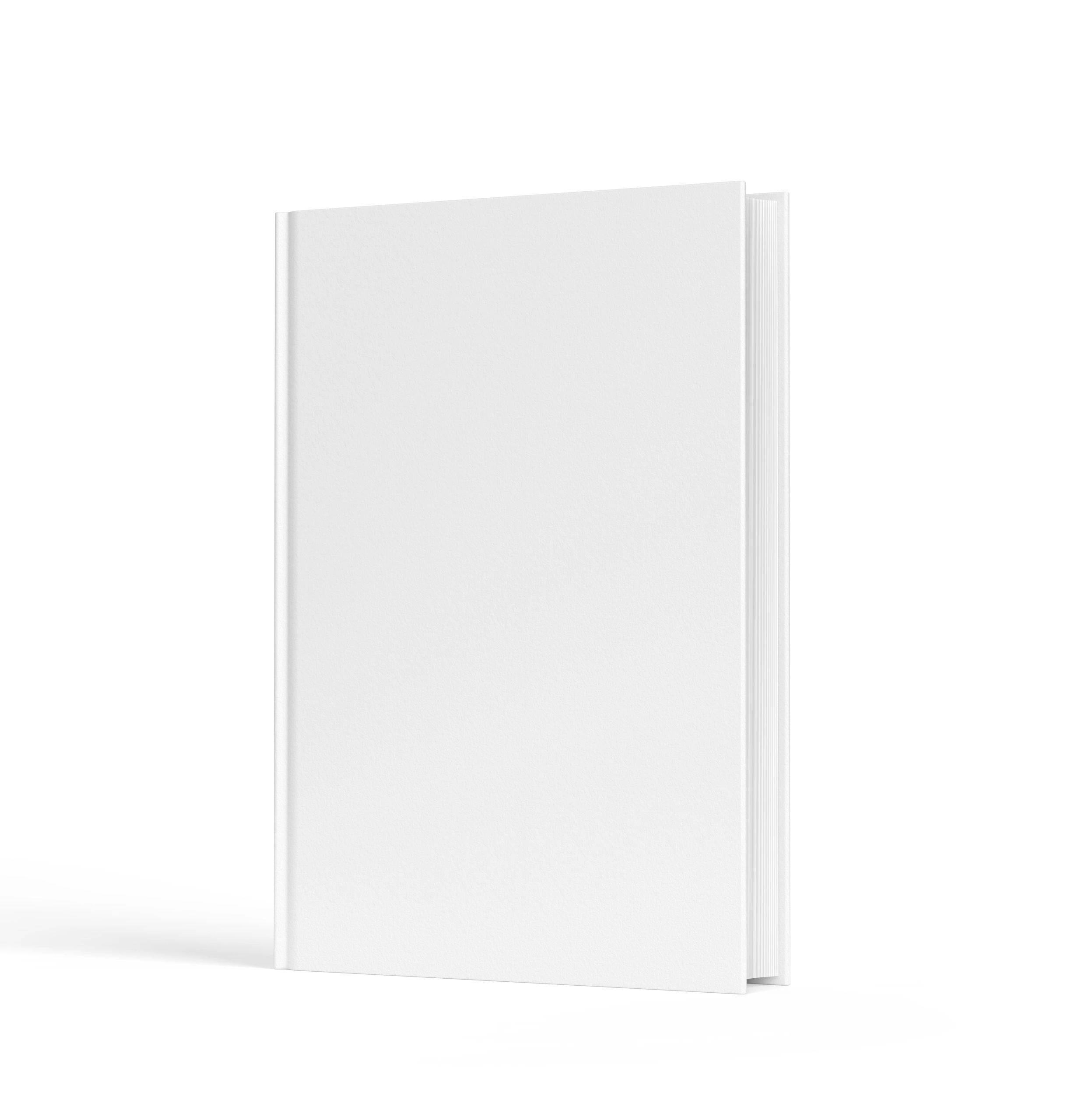 Minimal blank book cover mockup on white background